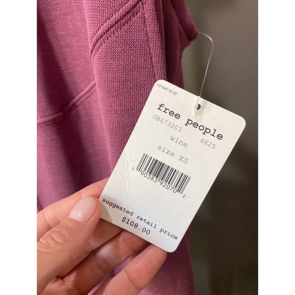 Free People Back Into It Jumpsuit Wine NWT XS - Picture 9 of 9